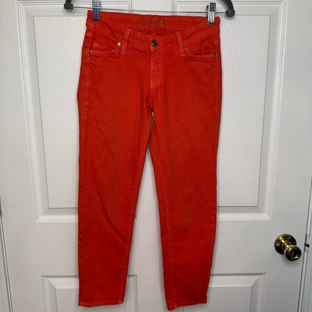 Kate Spade Broome Streer Orange Ankle Cropped Jeans Womens Size 24 GUC